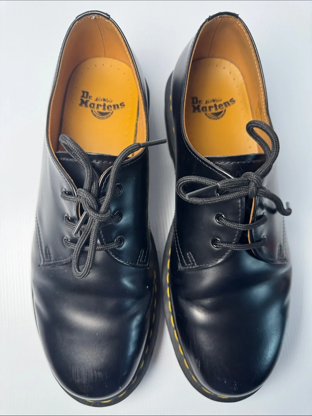 DR. MARTENS Men's Black Smooth Leather 3 Hole Lace-Up Oxford Shoes US 11 EU 45